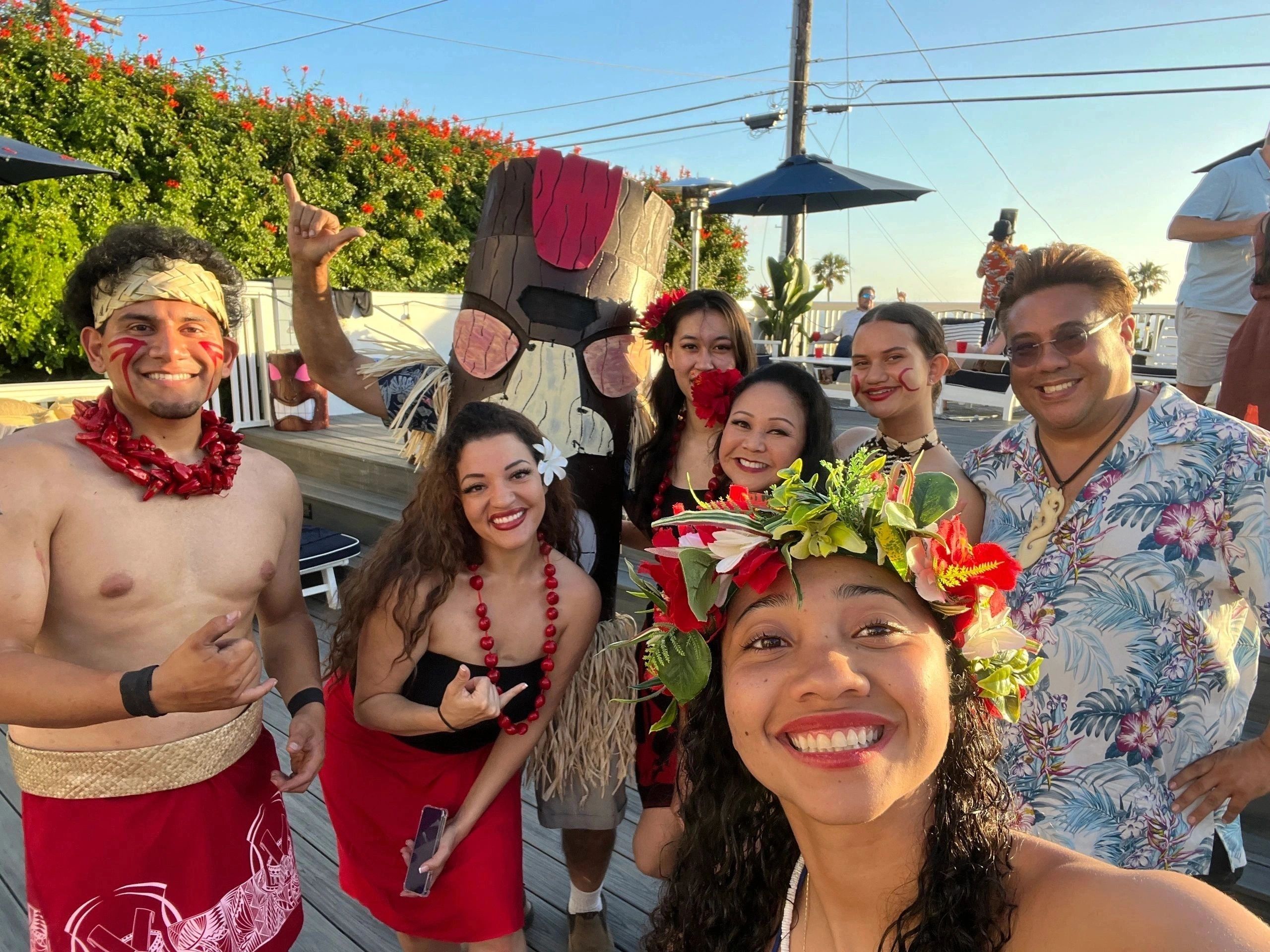 Polynesian dancers performing at a Las Vegas corporate event